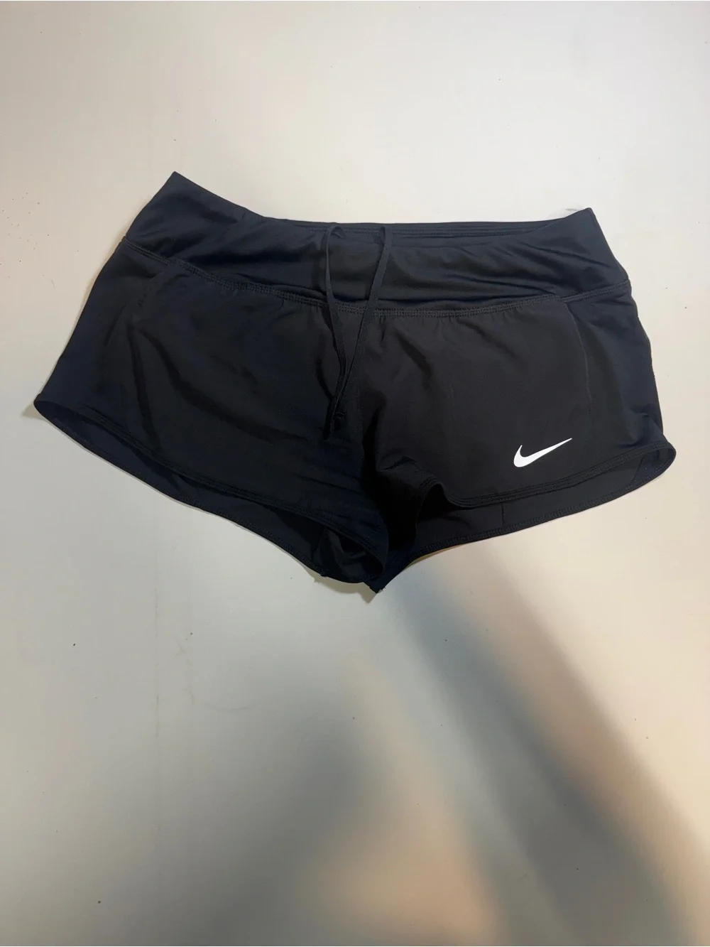Nike Black Women's Athletic Running Shorts with White Swoosh